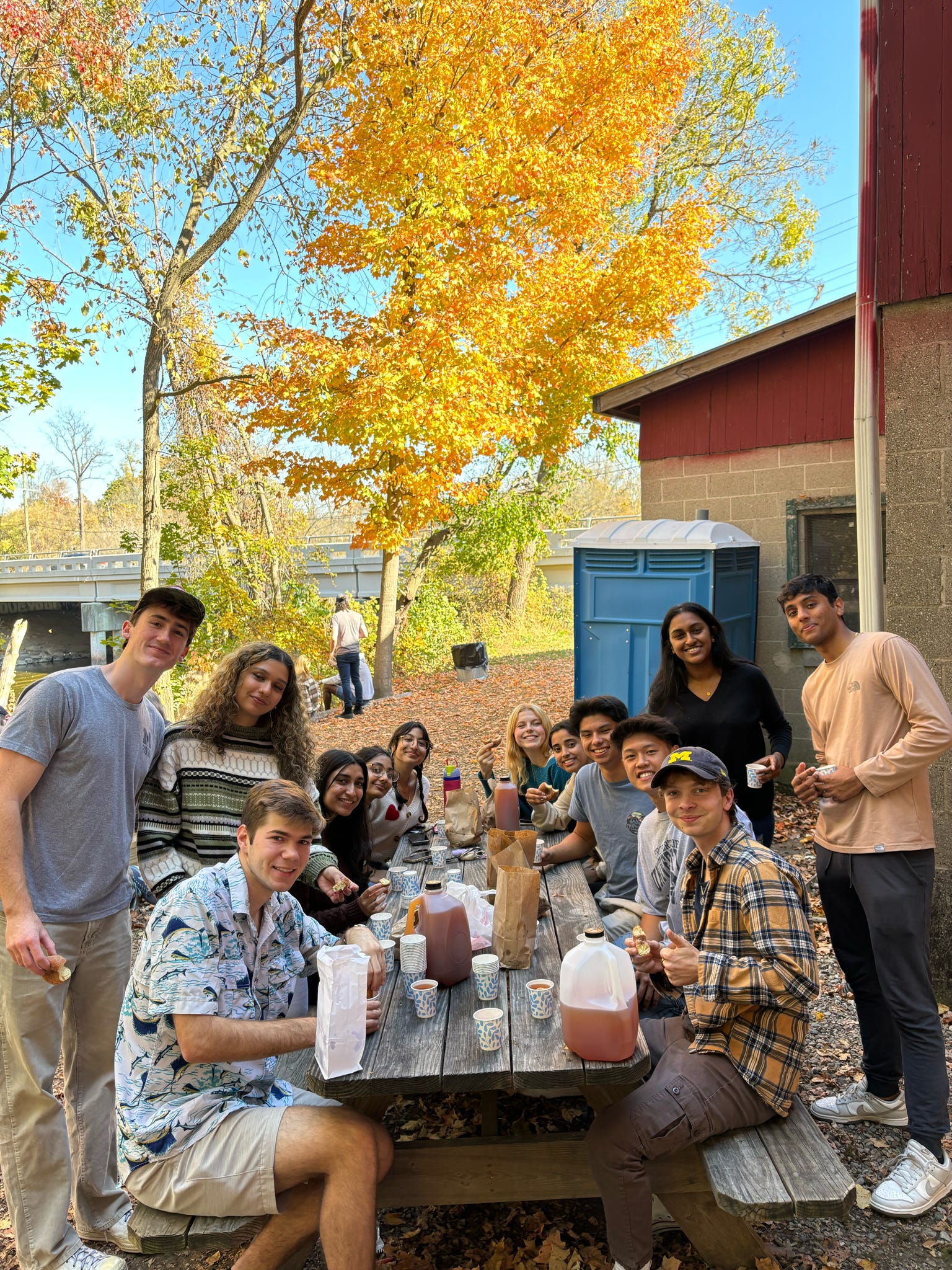 APEX members at a cider mill